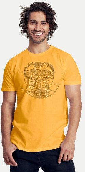 Peaces.bio - handbedruckte Biomode Bio-Herren-T-Shirt "Weltenesche"