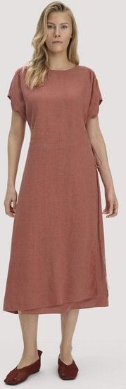 hessnatur Gewebe Kleid mit Wickeloptik Midi aus reinem Leinen