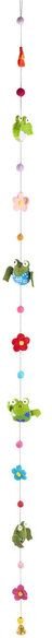 short'n'pietz Langes Mobile mit Fröschen und Blumen, handgefilzt