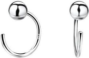 LUXAA Kleine Creolen mit Kugel - 925er Sterling Silber