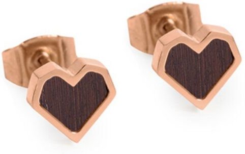 Thumbnail - BeWooden Herzchen Ohrringe - Ohrstecker - Holz und Edelstahl Kombination - Verschiedene Farbvarianten
