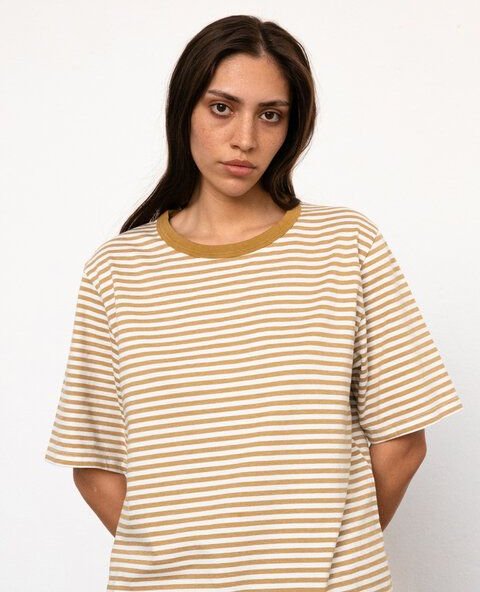 Rotholz Gestreiftes T-Shirt Bio Baumwolle