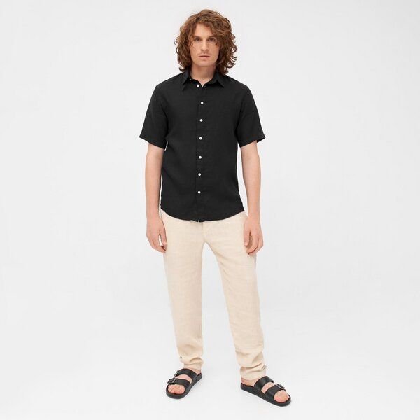 Givn Berlin Kurzarm-Hemd GBDYLAN regular aus Leinen