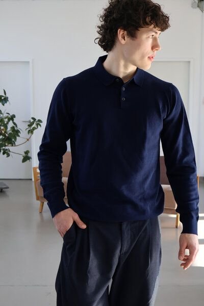 Kultgut Fühl dich wohl- Weicher Strickpullover mit geknöpftem Kragen /100% Biobaumwolle