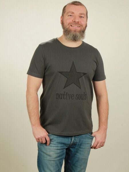 NATIVE SOULS T-Shirt Herren - Star - dark grey