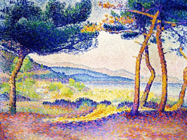Photocircle Poster / Leinwandbild - Henri-Edmond Cross: Kiefern am Ufer