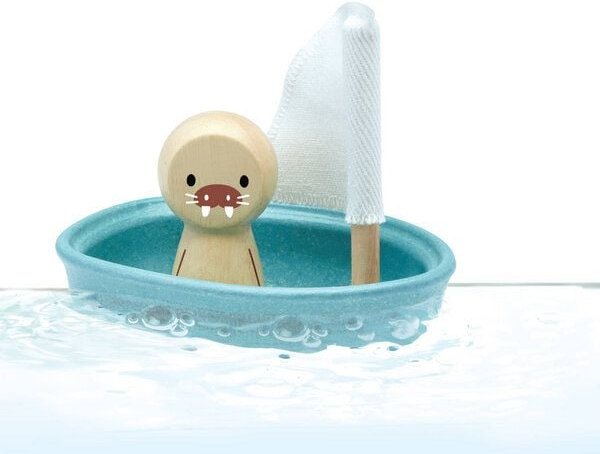 Plantoys Badewannenspielzeug Segelboot Walross