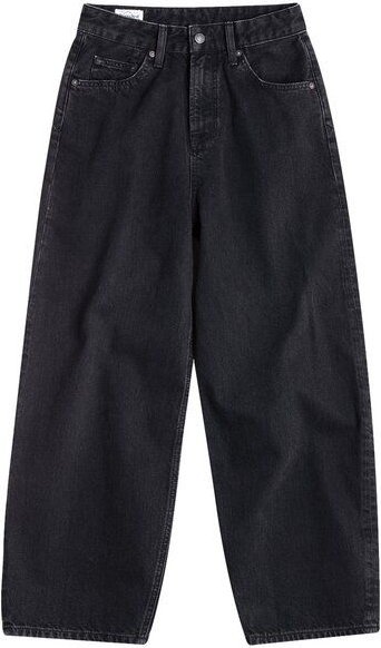 Kings Of Indigo Leila Cropped High Waist Balloon Shape Holo Black Used