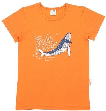 Kinder T-Shirt – Orange mit Walmotiv, Kurzarm, weich & bequem, sommerlich, gut kombinierbar | Walkiddy