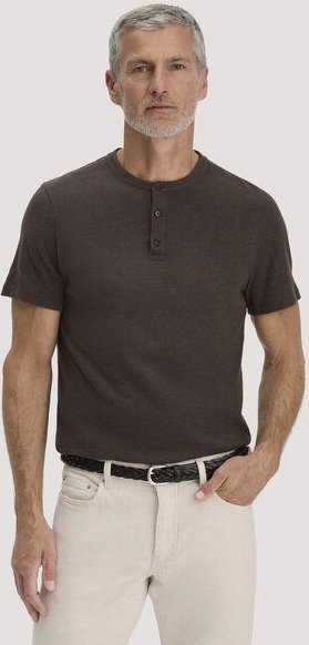 hessnatur Henley Shirt Regular aus Bio-Baumwolle und Leinen