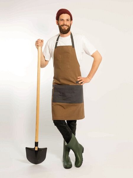 KAYA&KATO Latzschürze lang TERRA, brown