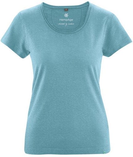 HempAge Damen T-Shirt mit Rollsaum Hanf/Bio-Baumwolle