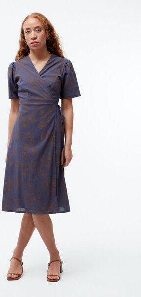 Givn Berlin Wickelkleid GBBABETTE aus Bio-Baumwoll Crepe - Nightshade Blue (Outlines)