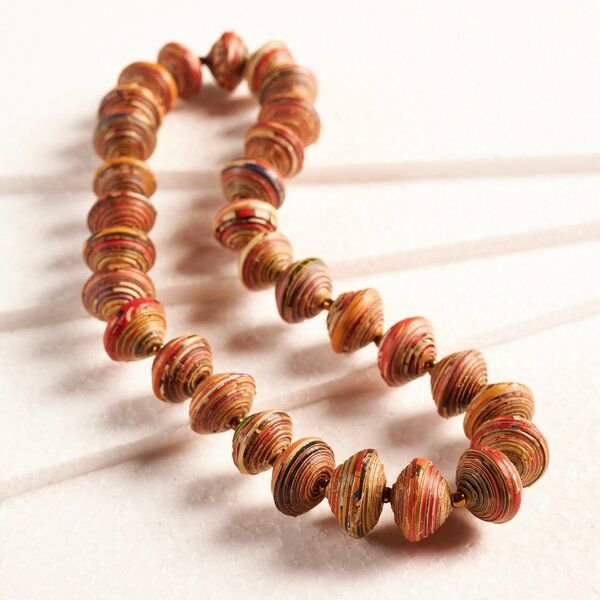 PEARLS OF AFRICA Klassische Halskette aus Papierperlen "MARA"