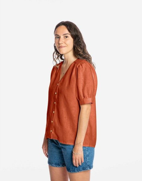 Matona Kurzärmelige Bluse | Day Blouse | aus Leinen