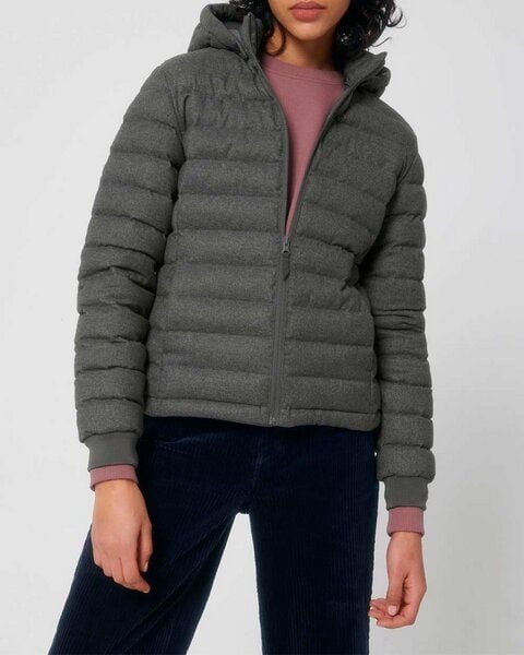 Thumbnail - YTWOO Nachhaltige Damen Jacke im Woll-Look, gefüttert, komplett recycelt, Steppjacke