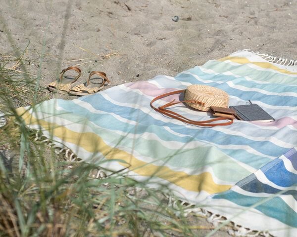 Yolunda Hamamtuch, Strandtuch Dalya Bio-Baumwolle bunt gestreift