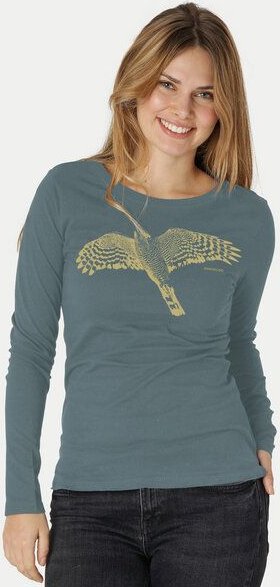 Peaces.bio - handbedruckte Biomode Bio-Damen-Langarmshirt Sperber