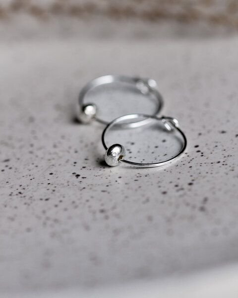 lille mus Creolen 'Glanzperle' aus 925 Silber / vergoldet