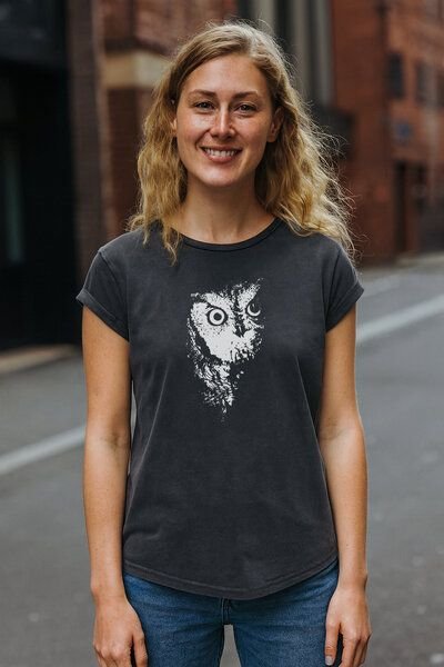 ilovemixtapes Damen Bio-T-Shirt „Owl“ – nachhaltig, fair & vegan