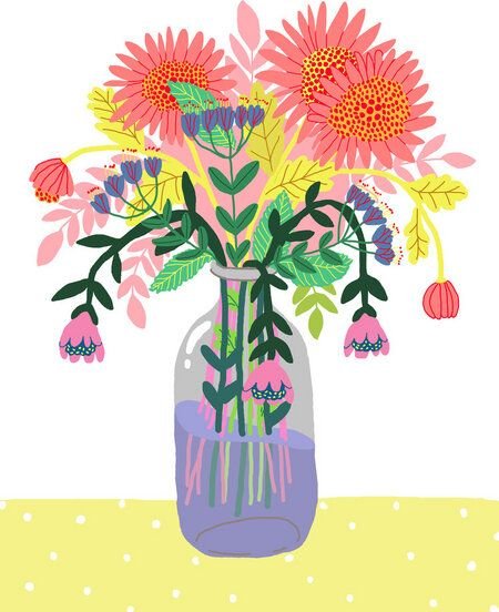 Photocircle Poster / Leinwandbild - Flowers in a bottle