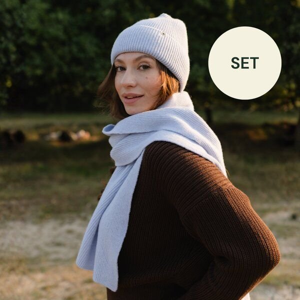 NORDLICHT SET | Wollschal Mira & Wollmütze Jona