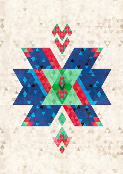 Photocircle Poster / Leinwandbild - Bohemian Kilim Cross