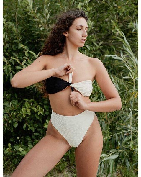 Anekdot Taijitu Jacquard Bandeau Bikini Top