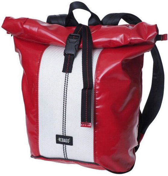 Rebago Rucksack George aus recycelter LKW-Plane und Feuerwehrschlauch