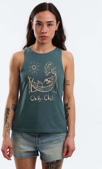 GARY MASH Tanktop Grace Chilly Chili in der Hängematte aus Biobaumwolle