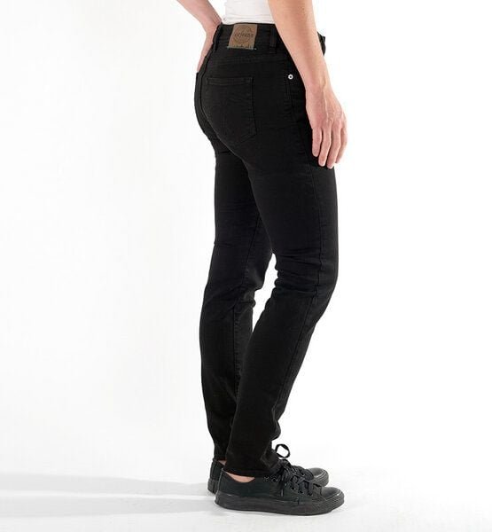 fairjeans schwarze Jeans SLIMMY BLACK, schmales Bein, mittelhoher Bund, Bio-Baumwolle