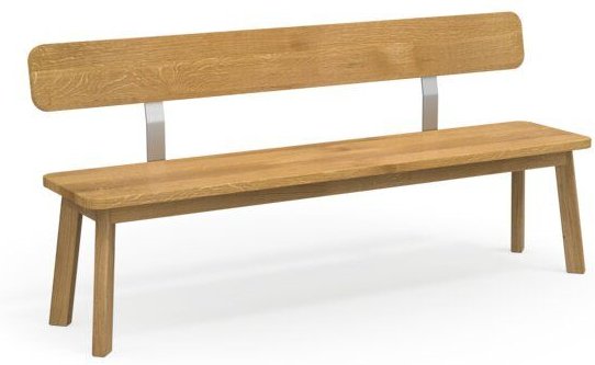 ekomia Sitzbank Form F mit Lehne aus hell geölter Eiche