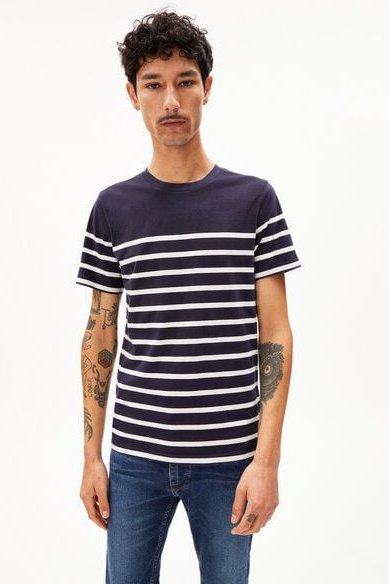ARMEDANGELS AADROS STRIPES - Herren T-Shirt Regular Fit aus Bio-Baumwolle