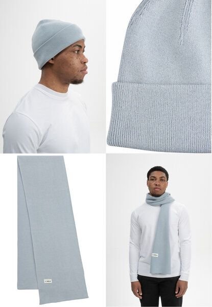 MELA Bundle Feinstrick Mütze HIMMAT + Jacquard Schal ASMEE