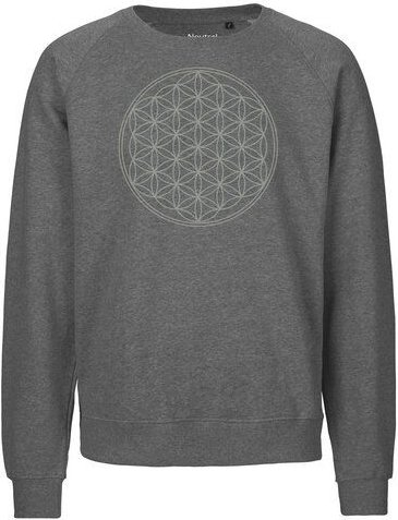 Peaces.bio - handbedruckte Biomode Bio Damen Sweatshirt Loose Fit Die Blume des Lebens