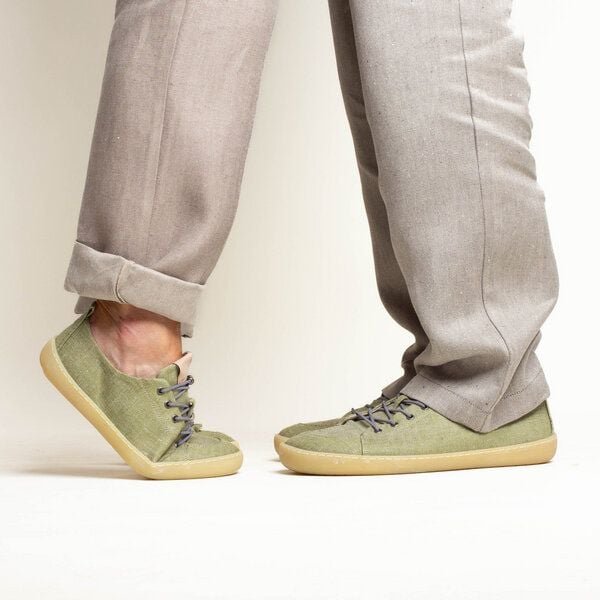 nahtur-design Barfußschuhe aus Bioleinen mit Kautschuksohle unisex