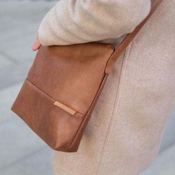 BOWLEANIES TASCHEN Umhängetasche aus Lederfaserstoff