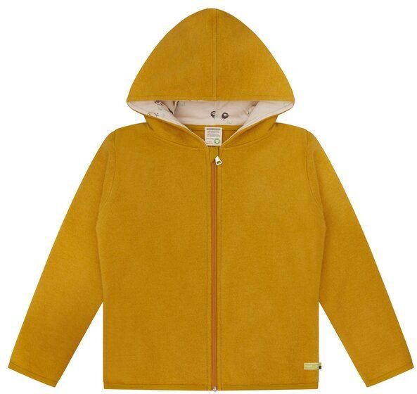 loud + proud Kinder Wollfleece-Jacke mit Kapuze, GOTS-zertifiziert
