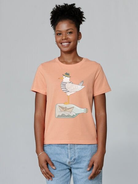 watapparel T-Shirt Frauen Möwe mit Hut