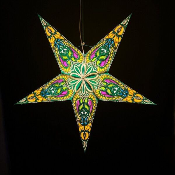 MoreThanHip Weihnachtsstern aus Papier Ø60 cm - inkl. Beleuchtungsset - Ganesha