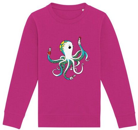 Spangeltangel Kinder-Sweatshirt "Oktopus", bedruckt,