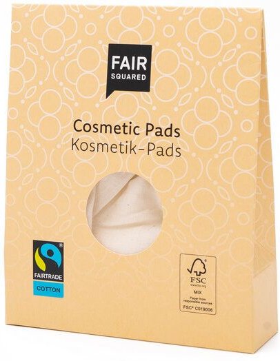 FAIRSQUARED 7 Abschminkpads im Stoffbeutel aus Biobaumwolle