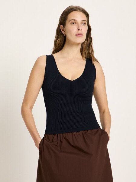 LANIUS Rippenstrick Top (GOTS) aus Bio-Baumwolle