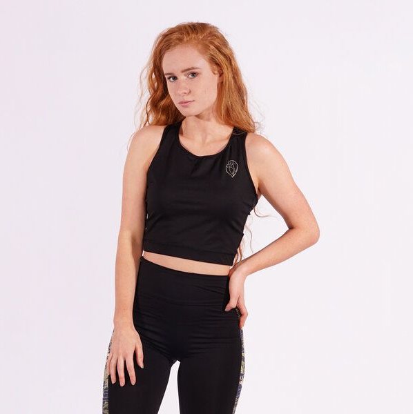 Flying Love Birds "Black Beauty" - Crop Top - Yoga Top