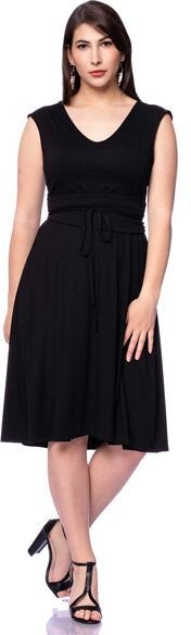 Ingoria SCARLET wendbares Jerseykleid mit separater Kimono-Schärpe in schwarz