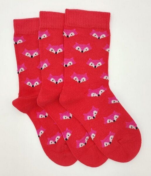Thumbnail - BLS Organic 3er Pack GOTS zertifizierte 98 % Bio Baumwolle Socken mit Fuchs Design