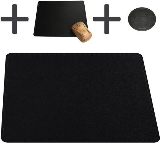 IMTC Schreibtischunterlage Set inkl. Mousepad + Untersetzer aus recyceltem Leder