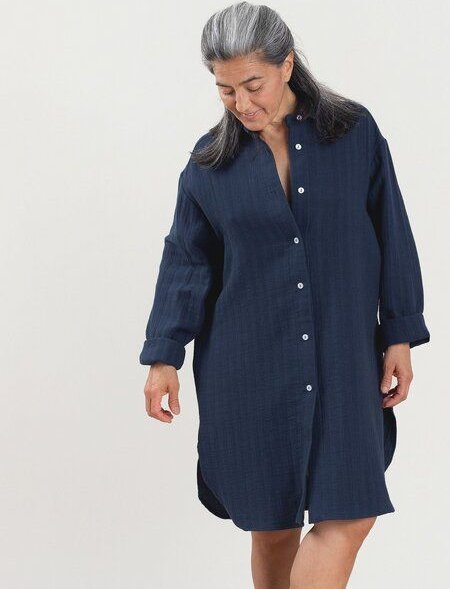 erlich textil Malin Mousseline Nachthemd aus Bio-Baumwolle, made in Europe