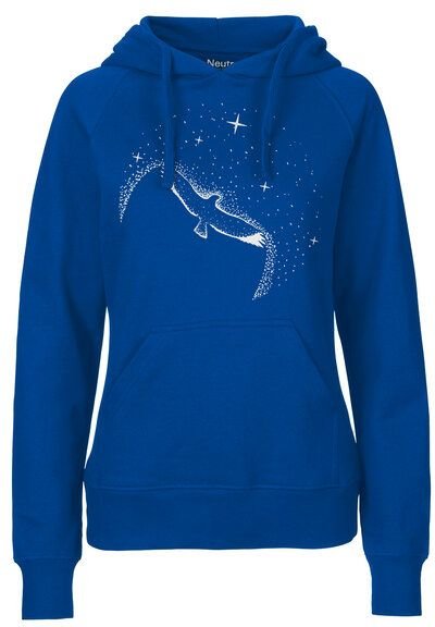 HANDGEDRUCKT "Sternstunde" Frauen Hoody aus reiner Biobaumwolle (kbA)