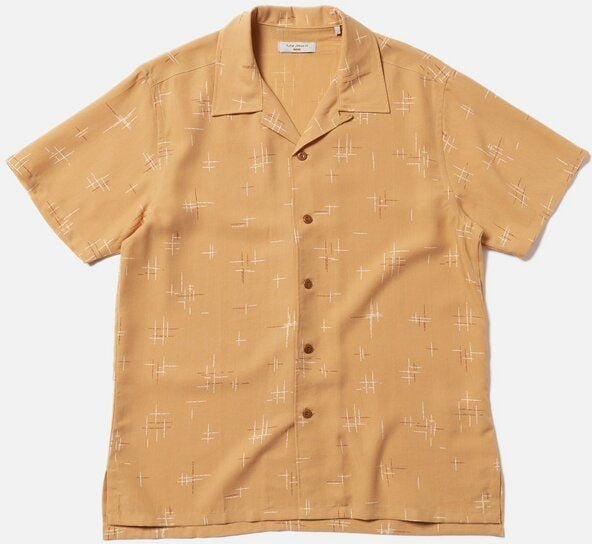 Nudie Jeans Kurzarm-Hemd Arvid 50s Hawaii